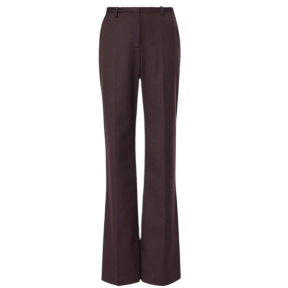 The Frankie Shop NWT Lyra Flared Pants Trousers High Rise Dark Plum Wool Blend - Picture 12 of 12